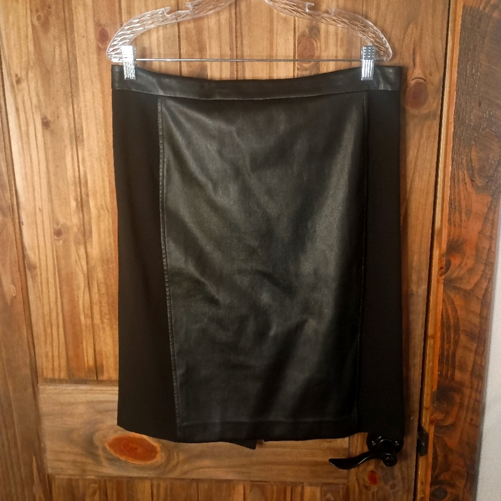 Black Leather Pencil Skirt